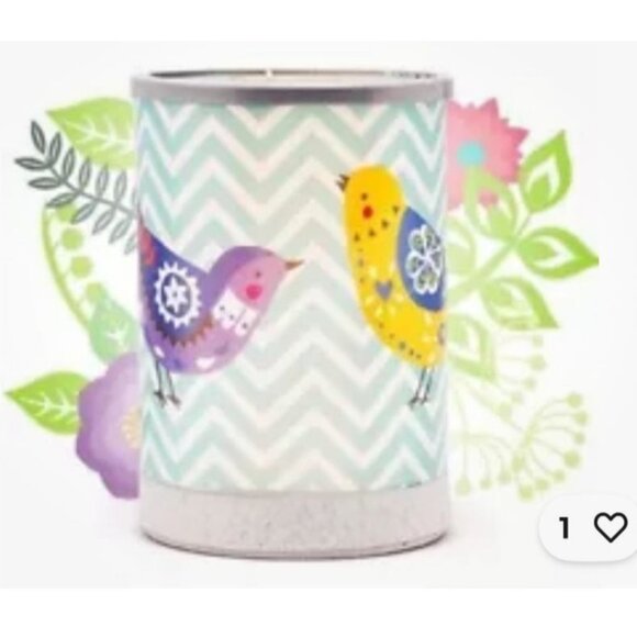 SCENTSY 'Chevrons & Songbirds' Wax Warmer Electric RETIRED NEW IN BOX Authentic - Picture 1 of 6